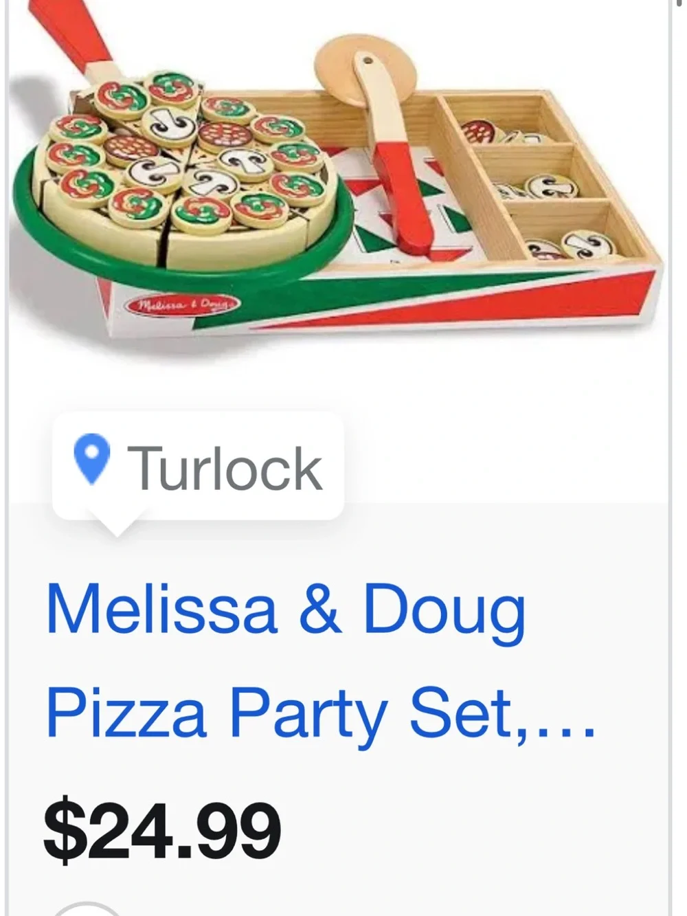 Melissa & Doug Wooden Pizza Party Play Set with Red and Green Accents